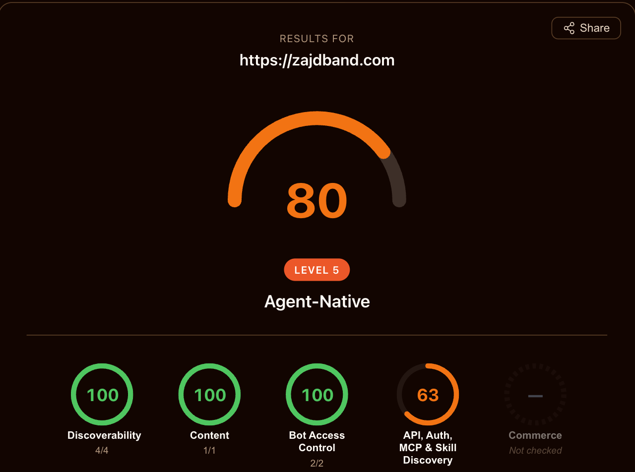 The same scan under All Checks, scoring 80